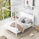 preview thumbnail 11 of 16, Queen/King Size Modern Canopy Platform Bed with Headboard and Footboard - Pine Wood