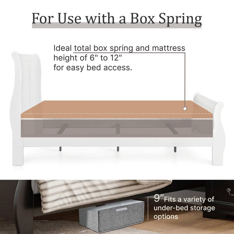 Furniture of America Mayday Traditional Solid Wood Kids 5-Piece Sleigh Bedroom Set