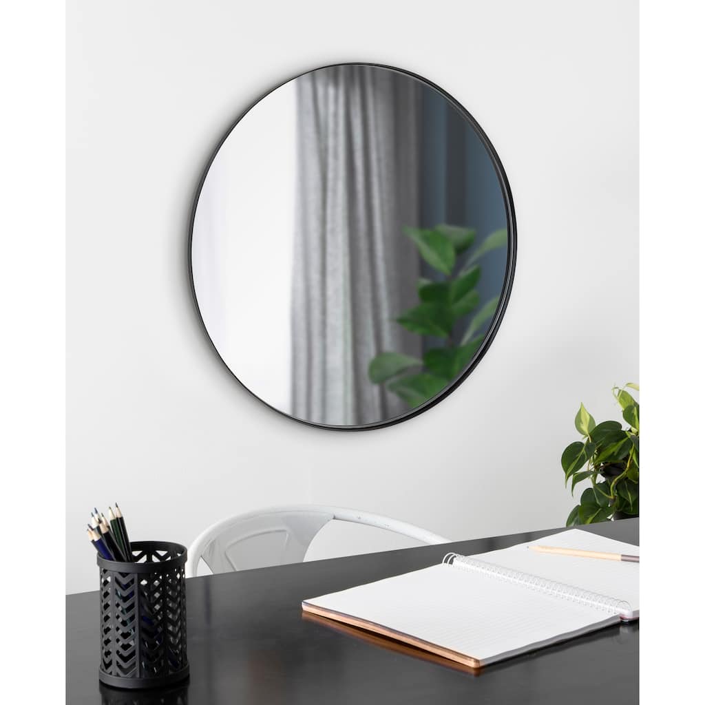 Kate and Laurel Rollo Round Framed Wall Mirror