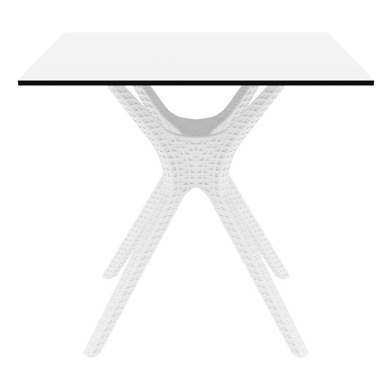 31.5" White Solid Square Patio Dining Table