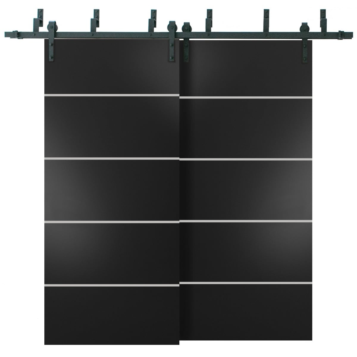 Sturdy Barn Door 36 x 80 Planum 0210 Matte Black with 6.6FT