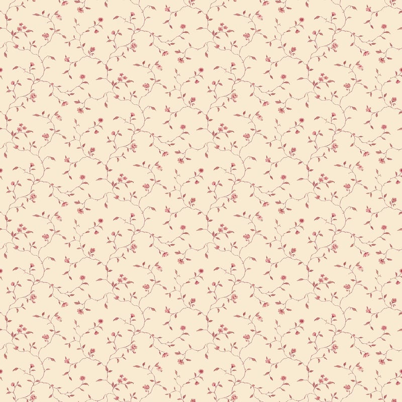 Galerie Wallcoverings Miniatures 3 Mini Floral Vine Design Vinyl on Non-woven Matte Wallpaper Roll - 33 feet x 21 inches - Red
