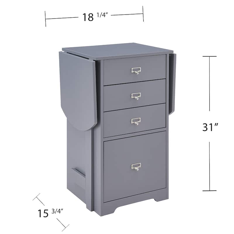 SEI Furniture London White Fold-out Organizer and Craft Desk