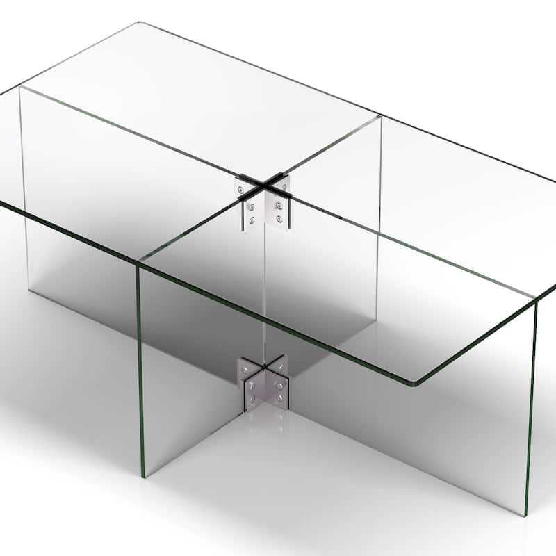 Silver Orchid Carlisle Glass Coffee Table