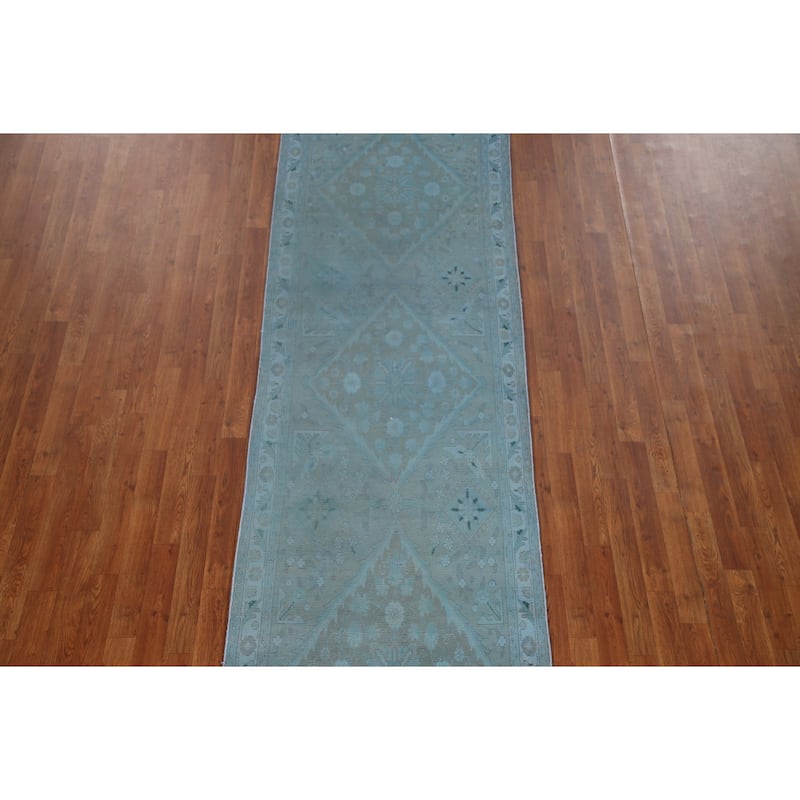Hand-knotted Traditional Tabriz Persian Runner Rug Vintage Wool Carpet - 3'2" x 11'6"