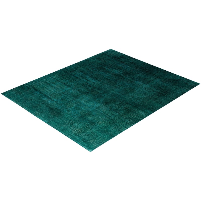 Overdyed One-of-a-Kind Hand-Knotted Area Rug - Green - 8' 0" x 9' 9"