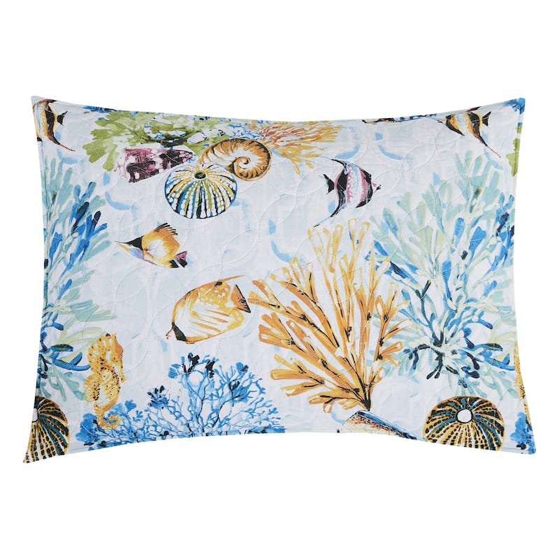 Makena Beach Cotton Quilt Set - Reversible and Machine Washable