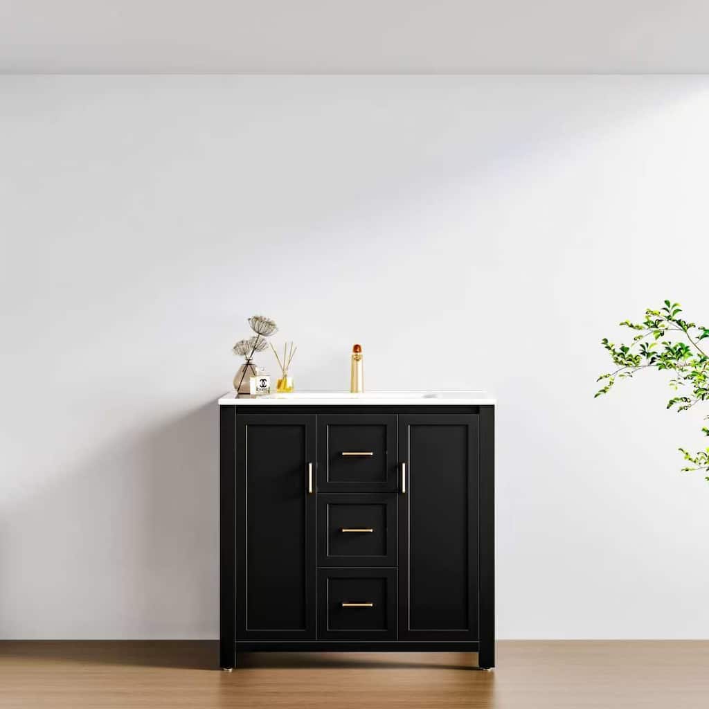36" Bathroom Vanity with Undermount Single Sink and 2 Doors and 3 Drawers - 36''