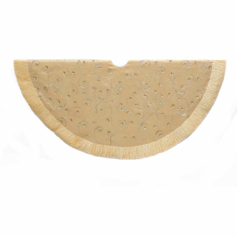 Kurt Adler 50-inch Gold Sequin Tree skirt - 50"