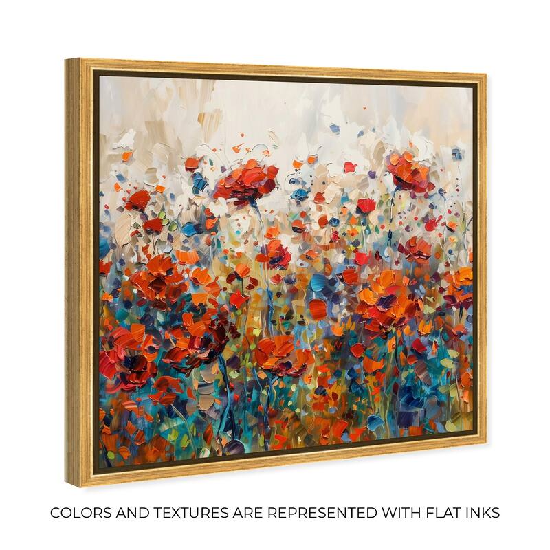 Art Remedy Beautiful Garden Bloom Framed Impressionism 1 Piece Canvas Wall Art /Monet And Van Gogh Inspired Art