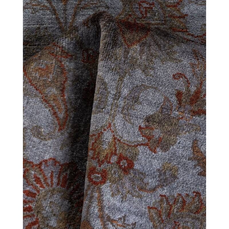 Overton Hand Knotted Wool Vintage Inspired Modern Contemporary Overdyed Gray Area Rug - 3' 1" x 5' 3"