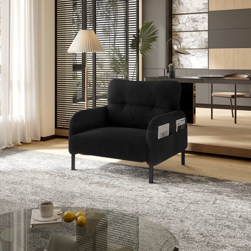 Comfortable Monochrome Single Person Wide Seat Chair, Suitable For Living Rooms And Bedrooms