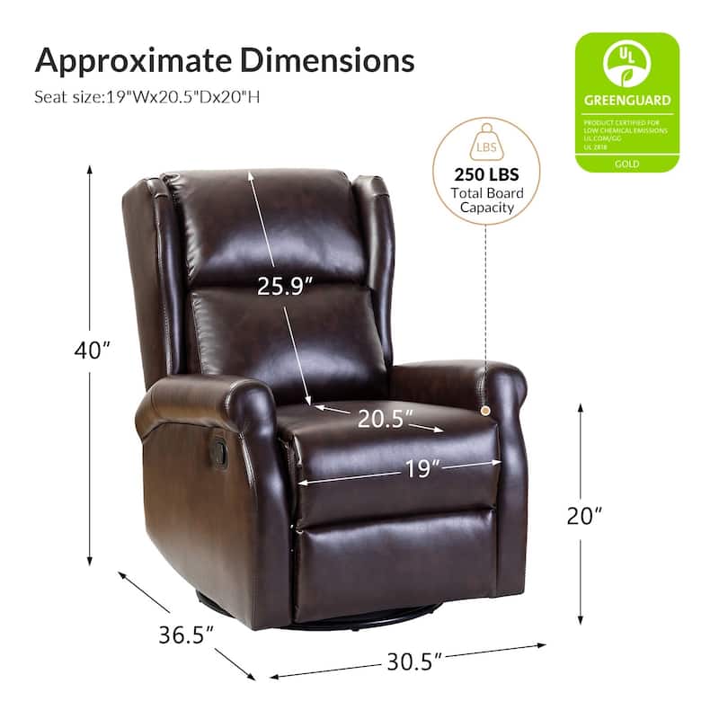 Baksoho Contemporary Faux Leather Swivel Nursery Chair with Metal Base by HULALA HOME