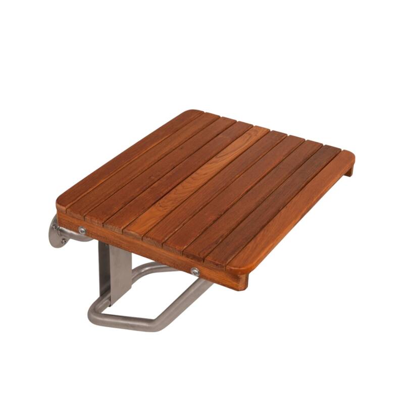 14" X 20" Brown Teak Rectangular Shower Bench