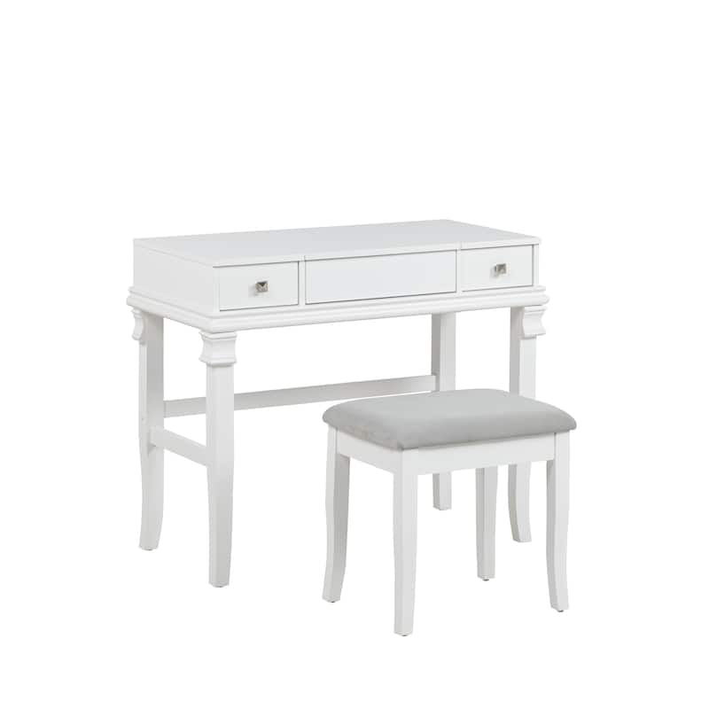 Linon Orhei White Vanity Set - White