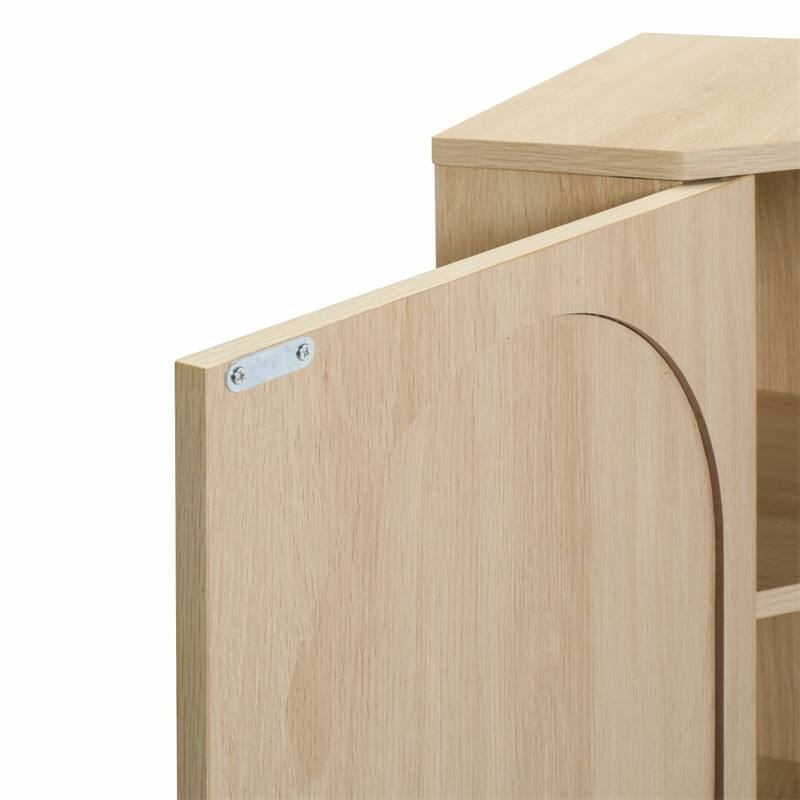 Corner Cabinet,Rattan Door,Freestanding Corner Tables For Small Spaces