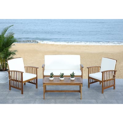 SAFAVIEH Outdoor Rocklin 4-piece Conversation Patio Set