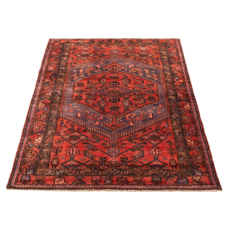ECARPETGALLERY Hand-knotted Andelz Light Red Wool Rug - 4'2 x 6'8