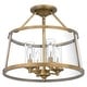 preview thumbnail 2 of 7, Quoizel Barlow Weathered Brass 4-light Semi-Flush Mount