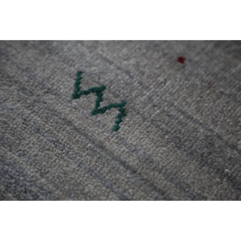 Hand Knotted Oriental 100% Wool Carpet Tribal Tribal Greys & Charcoal Gabbeh Area Rug - 12' 4'' X 9' 1''