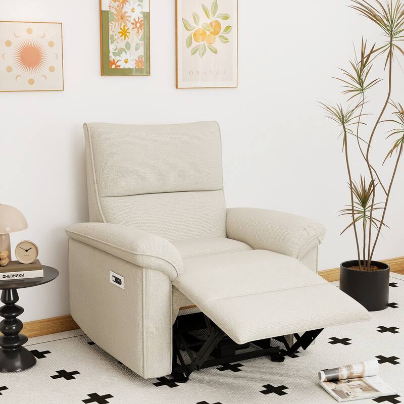 Wall Hugger Recliner,Zero Wall Power Recliner Chair,Electric Recliner for Living Room,Fabric Reclining Armchair,USB Port(Type-C)