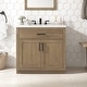 preview thumbnail 33 of 122, OVE Bailey Bathroom Vanity with Power Bar 36" - Driftwood Oak with Matte Black Hardware
