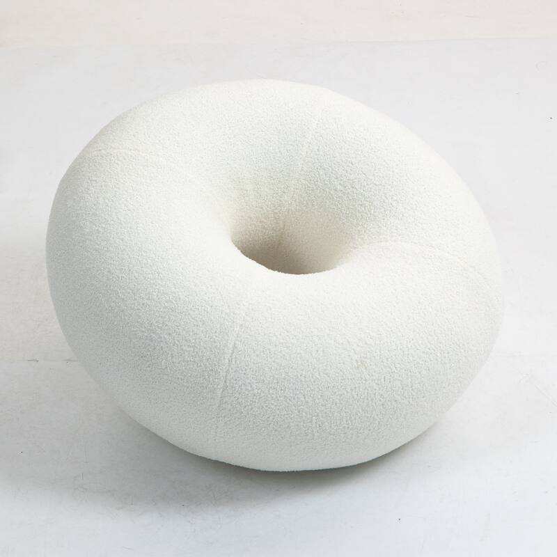 XINMICS 29.72" Modern Style Donut Lazy Sofa - White