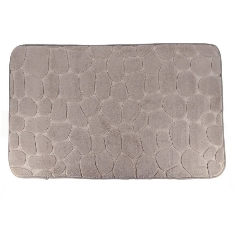 Memory Foam Bath Mat Pebble Design 32x20 - Taupe