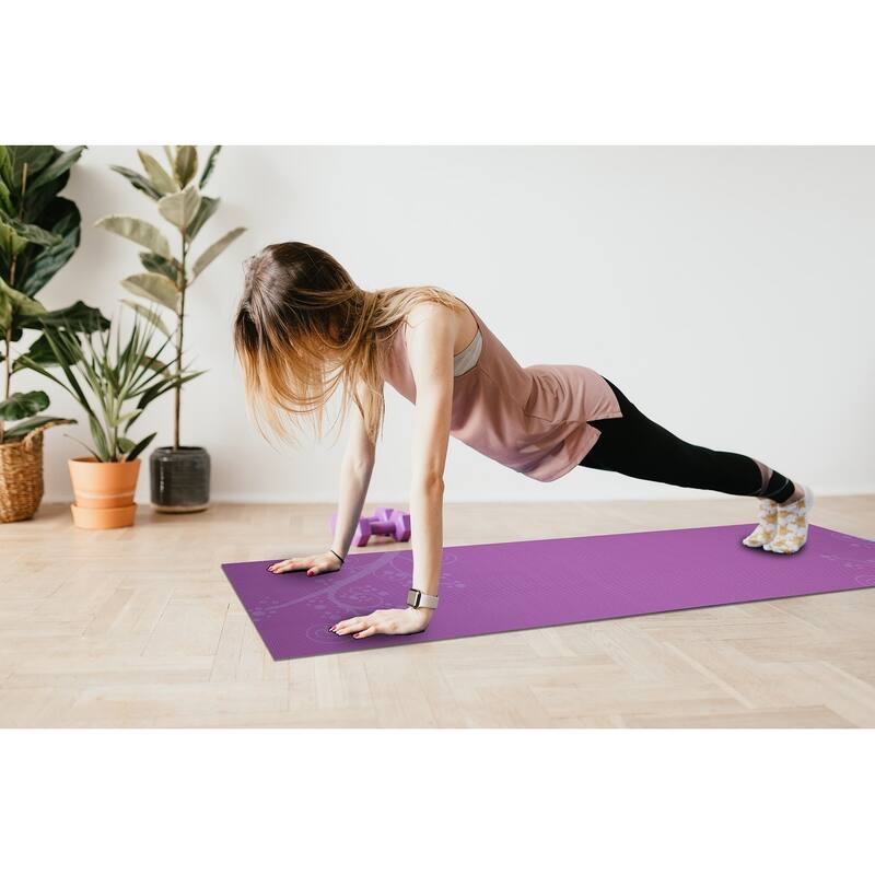 Sol Living Yoga Mat Premium Non Slip Extra Thick Exercise Mat for Yoga, Pilate, Mediation - 24 -In x 72 -In
