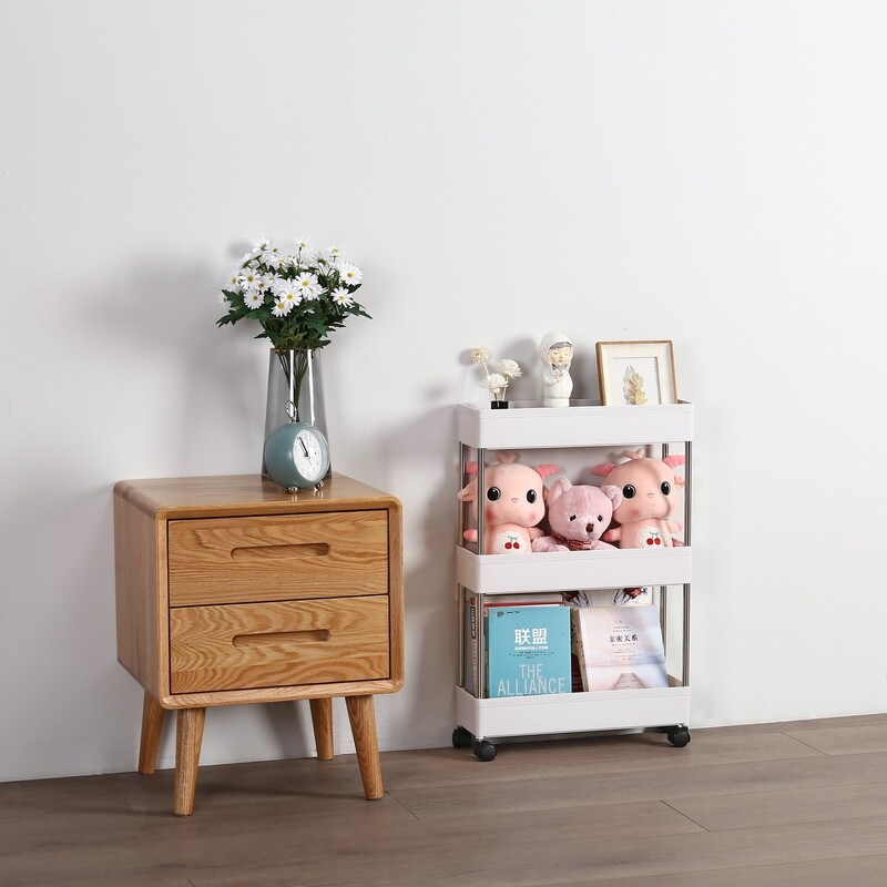 Shop 3 Layer Ultra Thin Mobile Multi Functional Slim Storage Cart Storage Cabinet Overstock 32321761