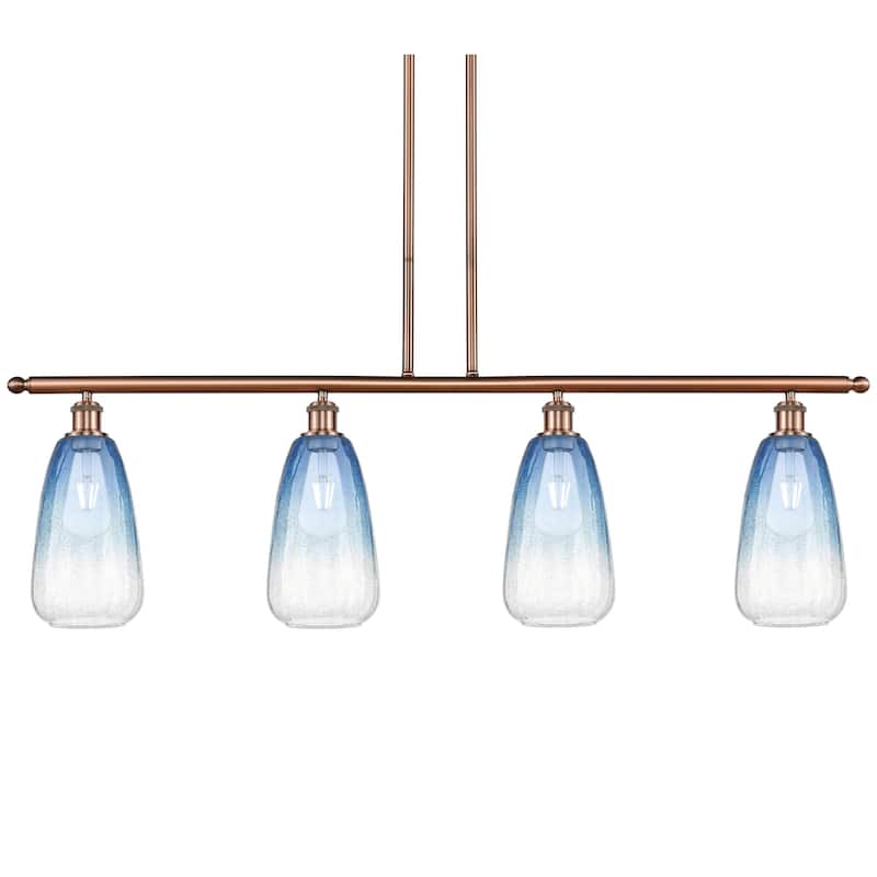 Innovations Lighting 516-4I-14-48 Brookhaven Almond Linear Brookhaven - Antique Copper / Sapphire Blue