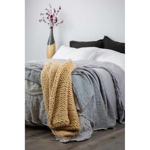 Zage Acrylic Wool Cable Knit Throw