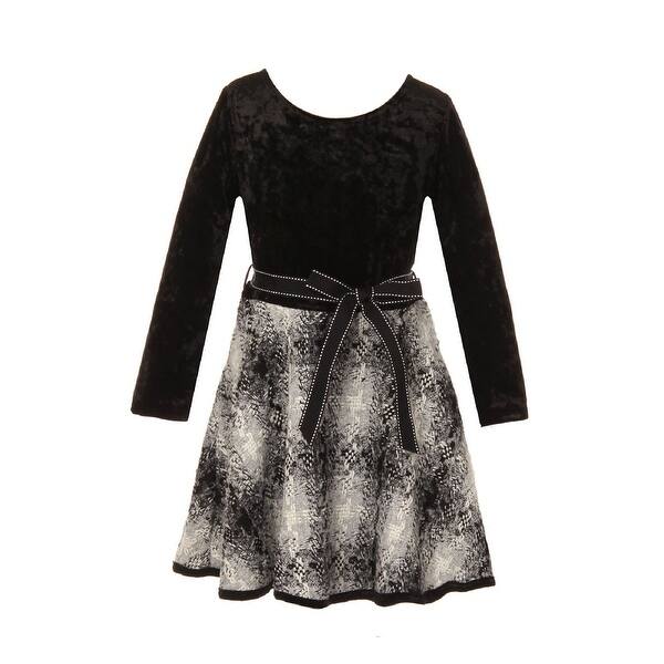 Shop Just Kids Little Girls Black Gray Plaid 2pc Christmas Dress