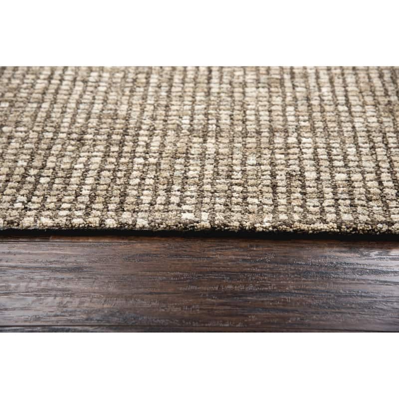 Alora Decor Storm Beige and Brown Hand-tufted Geometric Wool Rug
