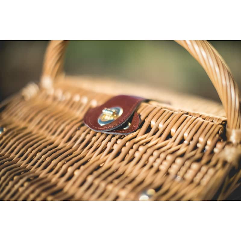 Picnic Time Piccadilly Picnic Basket, (Red & White Plaid Pattern) - N/A