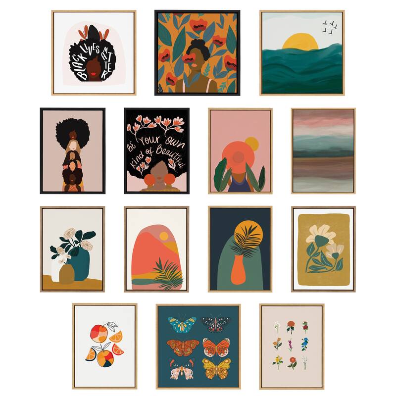 Kate and Laurel Sylvie Tropical Girl Framed Canvas by Oris Eddu
