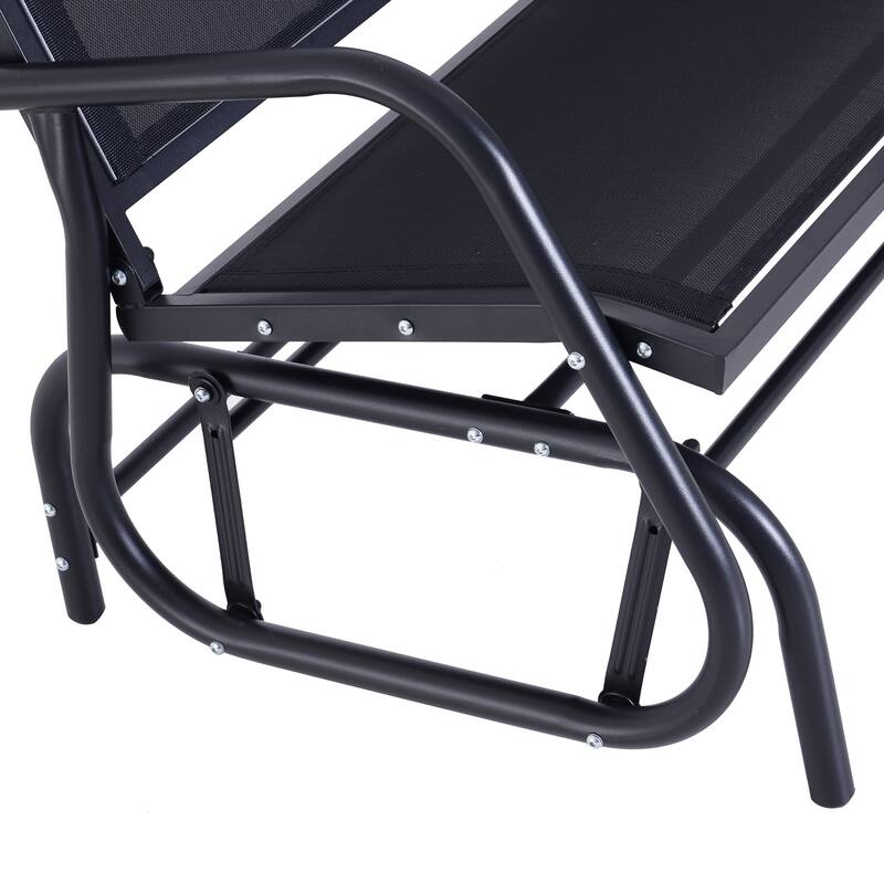 Outsunny 2-person Black Outdoor Double Rocker Glider Bench