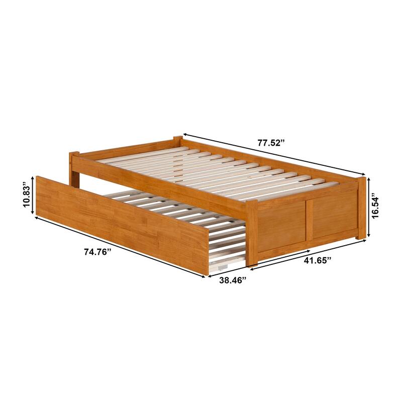Concord Platform Bed with Footboard and Twin Trundle Bed