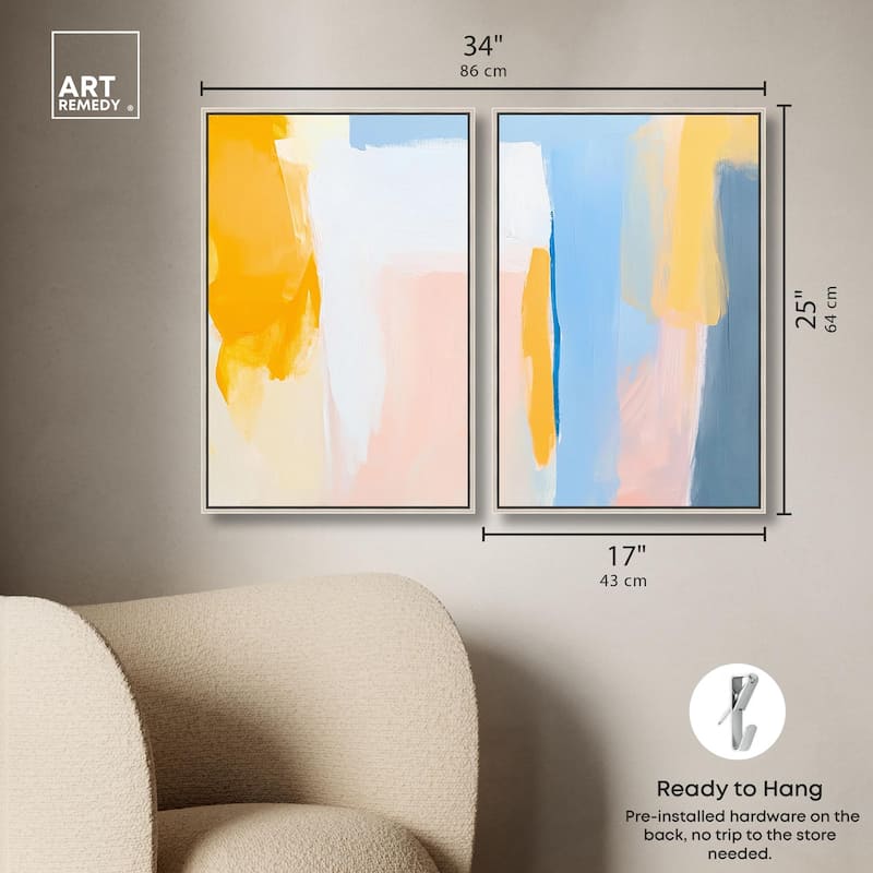 Lightwave Tides Canvas Set of 2 by Art Remedy