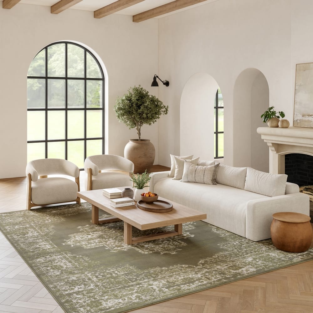 Nourison Grafix Distressed Vintage Medallion Area Rug