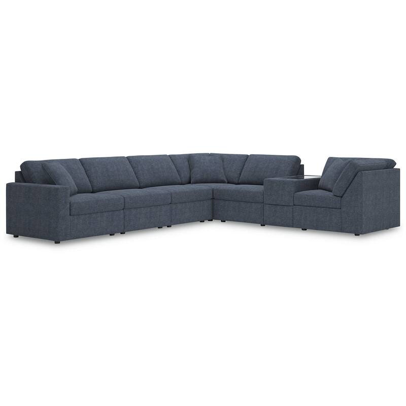 Signature Design by Ashley Modmax 7-Piece Sectional with Storage Console - Blue