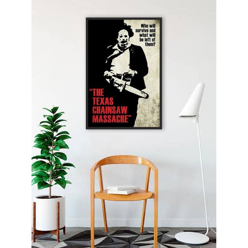 Who Will Survive and What Will Be Left of Them? The Texas Chainsaw Massacre Framed Poster - 24 x 36 Inch