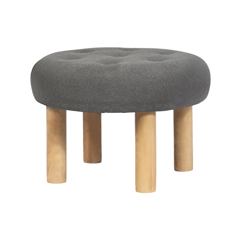 Adeco 23" Round Ottoman Footrest for Living Room