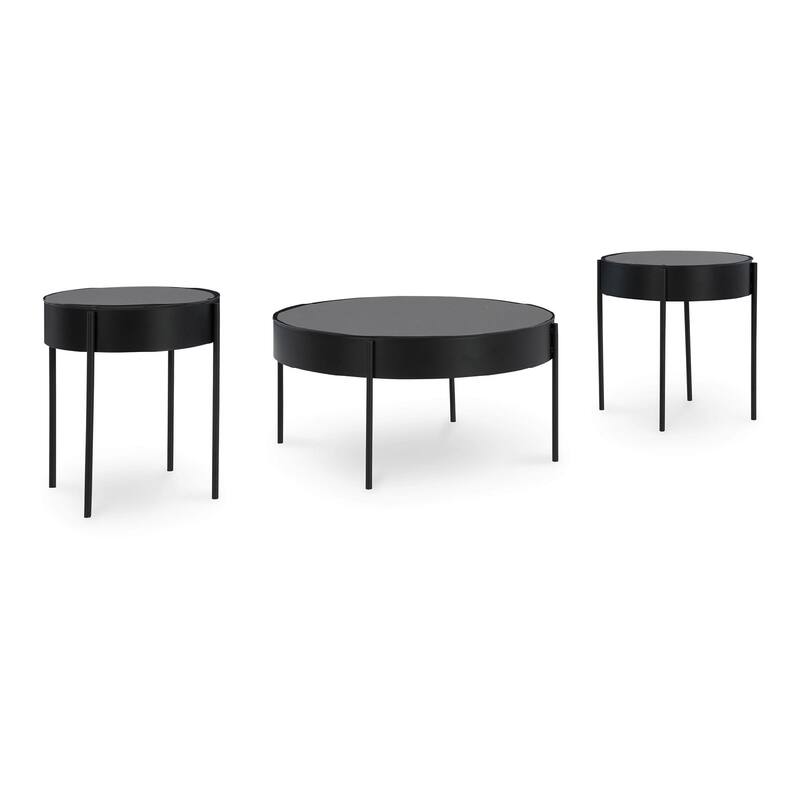 Signature Design by Ashley Ardoline Black Occasional Table Set (Set of 3) - 36" W x 36" D x 18.25" H