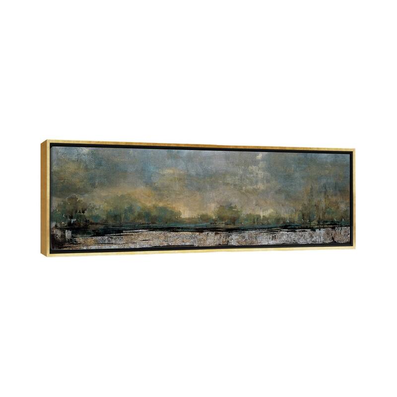 iCanvas "Poetic Landscape" by Liz Jardine Framed Canvas Print - 16x48 - Gold