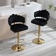 preview thumbnail 2 of 36, HOMEFUN Velvet Swivel Adjustable Height Scallop Bar Stools With Footrest(set of 2)