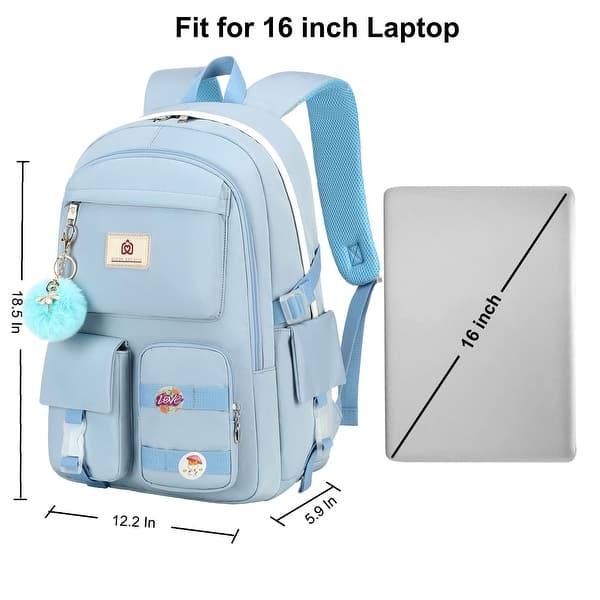 dimension image slide 1 of 3, Backpacks 15.6 Inch College Backpack Elementary Middle High School Bag Large Cute Bookbags Anti Theft Travel Back Pack