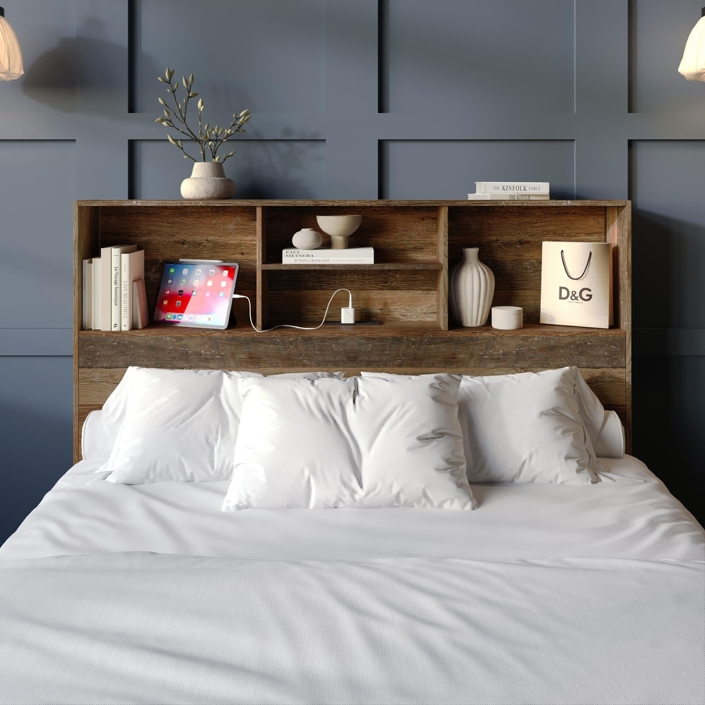 Clayfell Pomona Freestanding Storage Headboard with Shelving