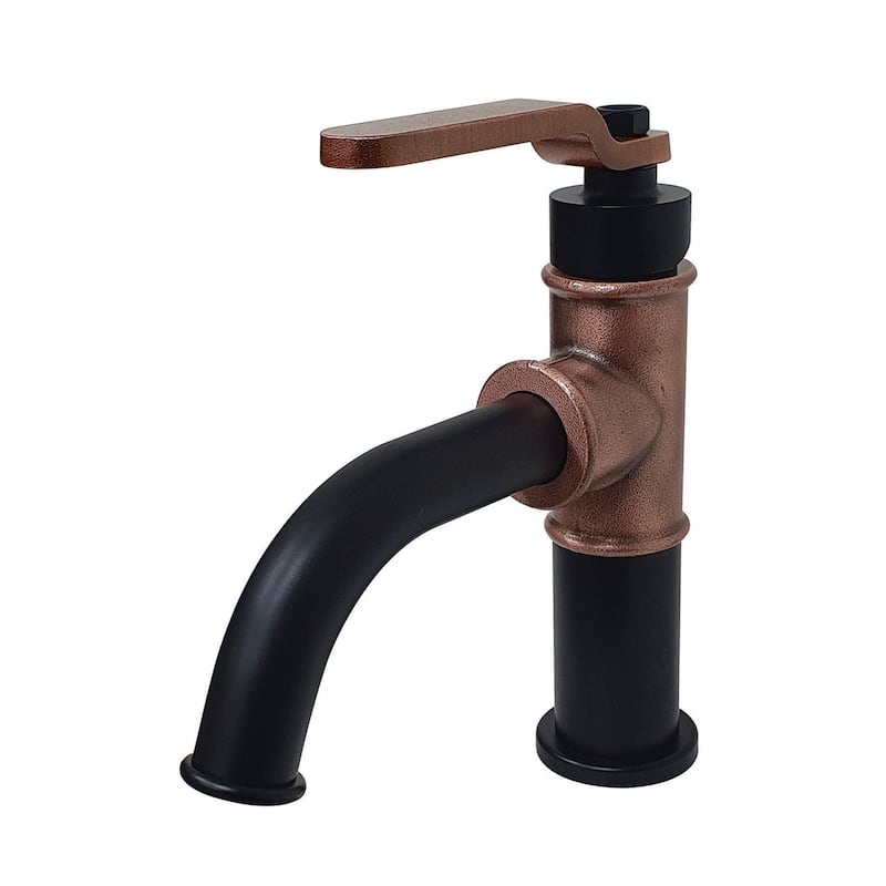 Kingston Brass Whitaker 1.2 GPM Deck Mounted Single Hole Bathroom - Matte Black / Antique Copper