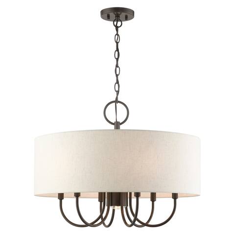 Livex Lighting Blossom English Bronze 7 Light Pendant Chandelier - 24W x 18.75"H